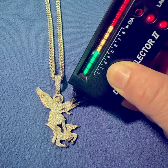 Gold Plated Silver St. Michael 2.5 “ Moissanite pendant, Chain IS NOT INCLUDED - Picture 9 of 11